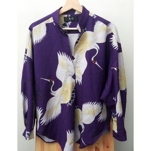 Men's Japanese Stand Collar Vneck Shirt